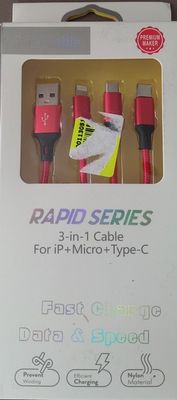 Câble de données 3 en 1 tressé