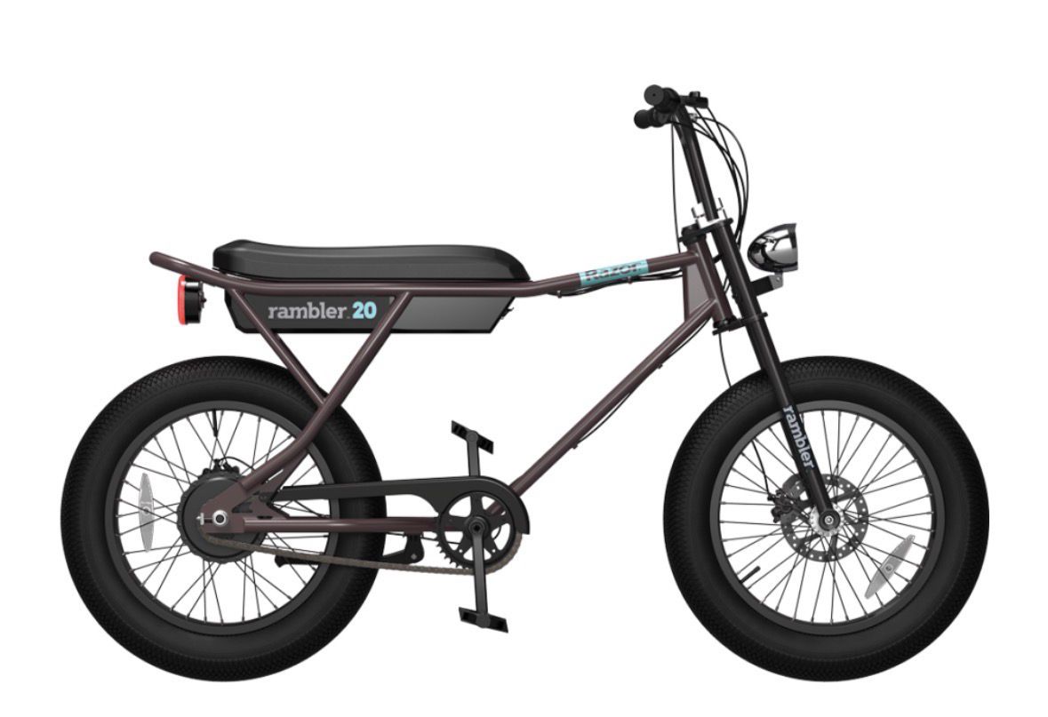 Razor Rambler 20 Electric Bike 500W Motor, 37V Battery, Up to 32 km/h, 20&quot; Wheels, Steel Frame, Brown