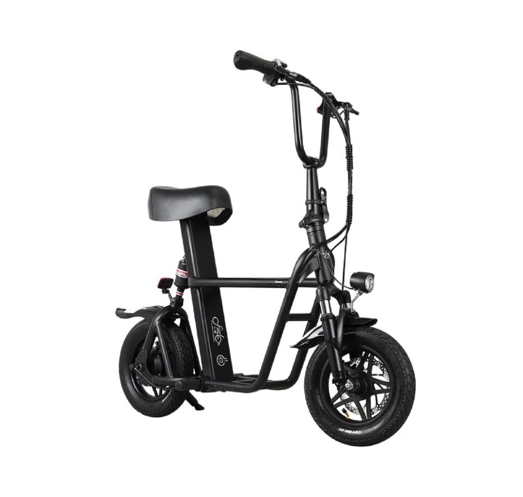 DYU D3F Electric Bike 250W Motor, 36V 10Ah Battery, 12&quot; Wheels, Up to 25 km/h, Up to 30 km Range, Black