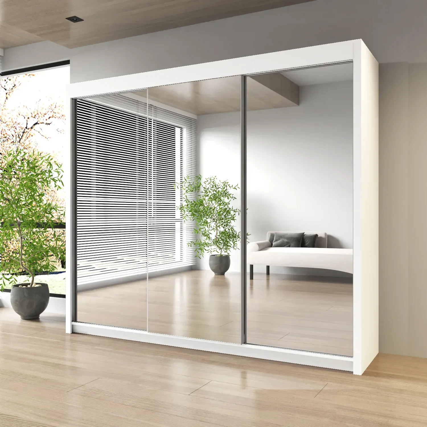 Sliding Mirror Door Wardrobe-Milan 250 cm