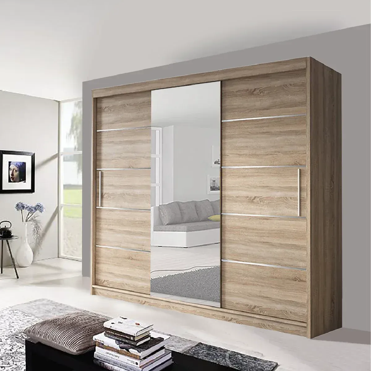 Sliding Mirror Door Wardrobe-Oslo 180 cm