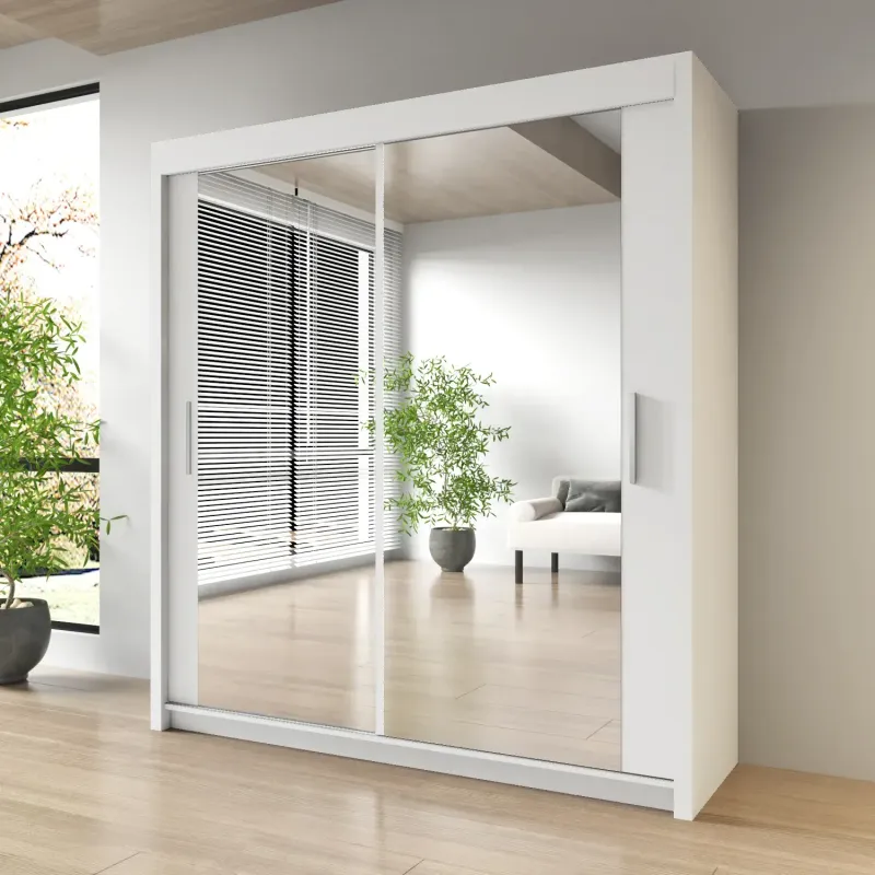 Sliding Mirror Door Wardrobe-Milan 203 cm