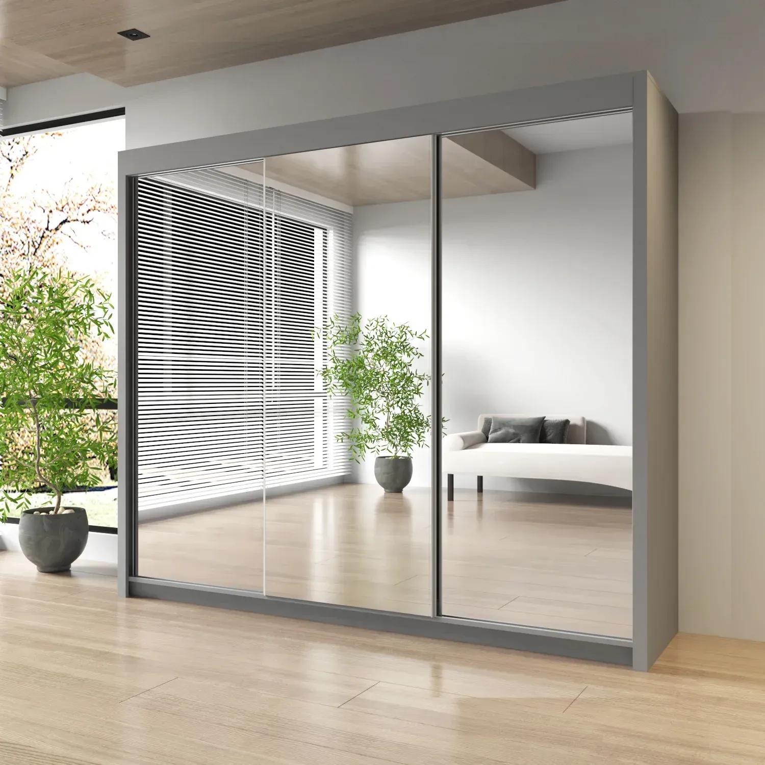 Sliding Mirror Door Wardrobe-Milan 180 cm