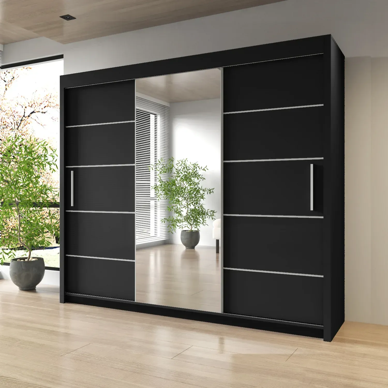 Sliding Mirror Door Wardrobe-Oslo 250 cm