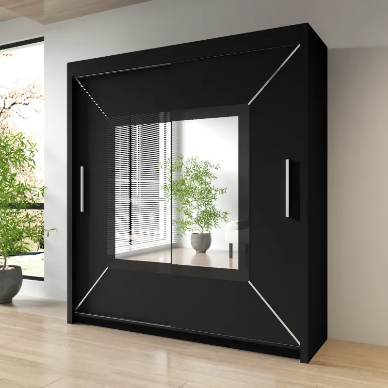 Sliding Mirror Door Wardrobe-Nicole 180 cm