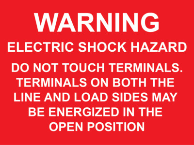 Electric Shock Hazard Label