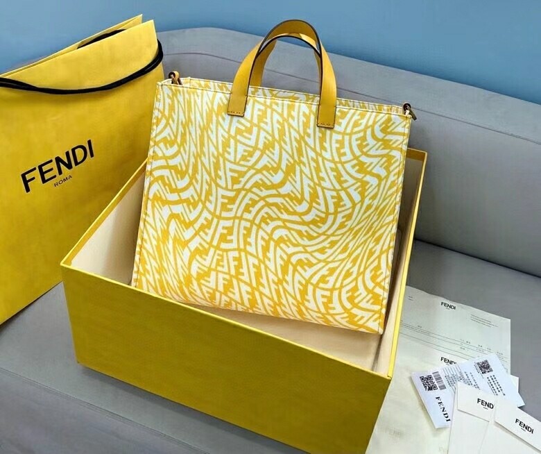 SHOPPER, Yellow glazed canvas bag