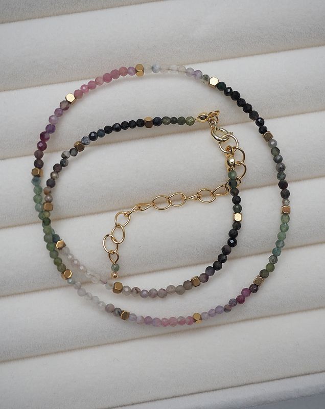 Choker &quot;Delikatność - kolorowy turmalin&quot;