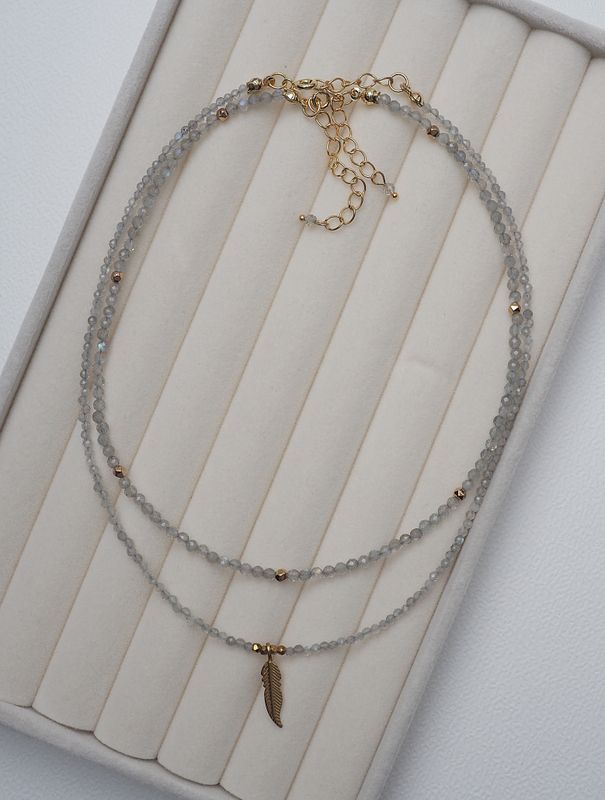 Choker &quot;Delikatność - labradoryt 2mm&quot;