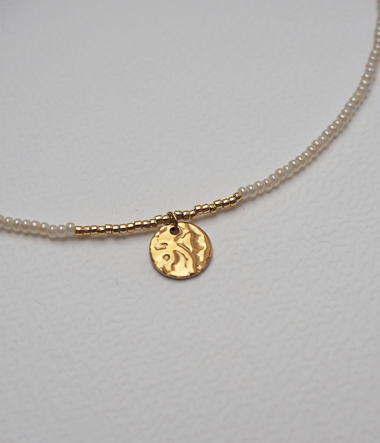 Choker "Mini White&amp;Gold"