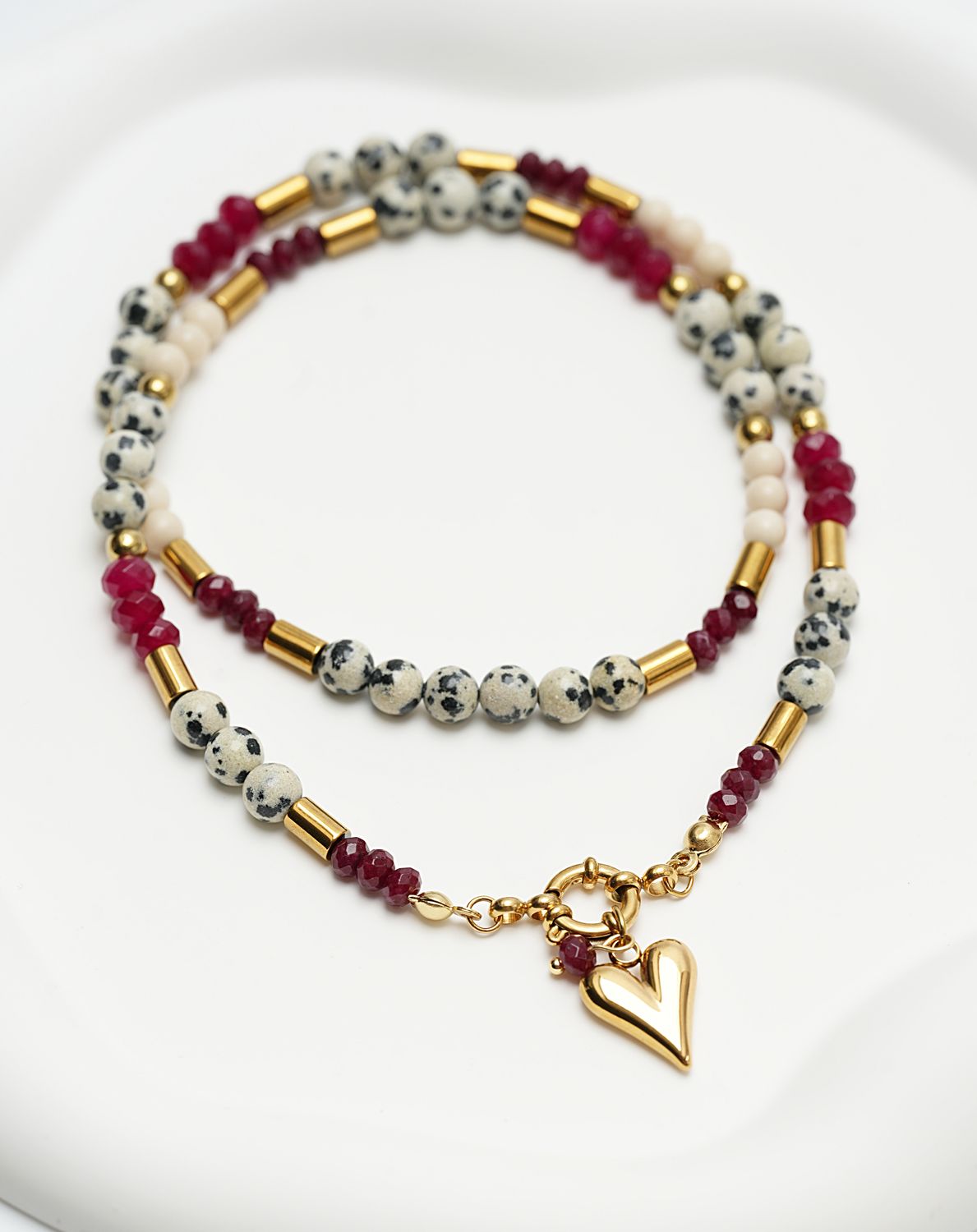 Naszyjnik "Dalmatian Red"