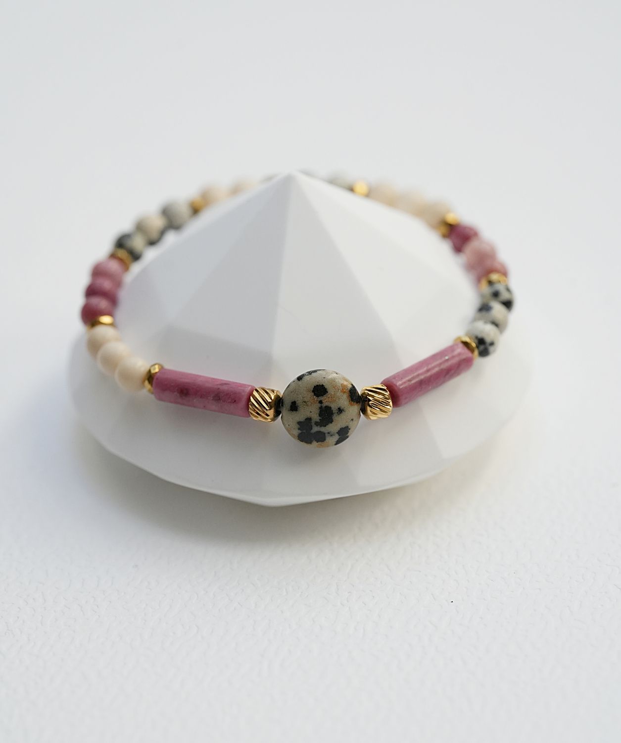 Bransoletka "Dalmatian &amp; Pink"