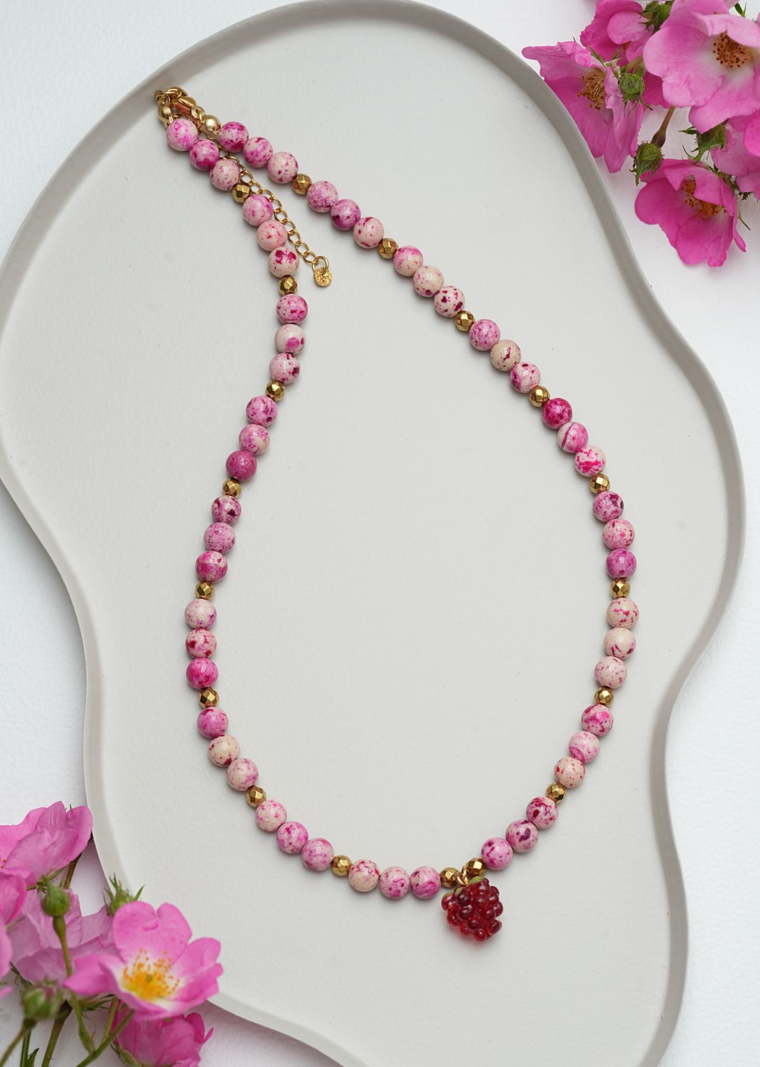 Naszyjnik "Pink Raspberry"