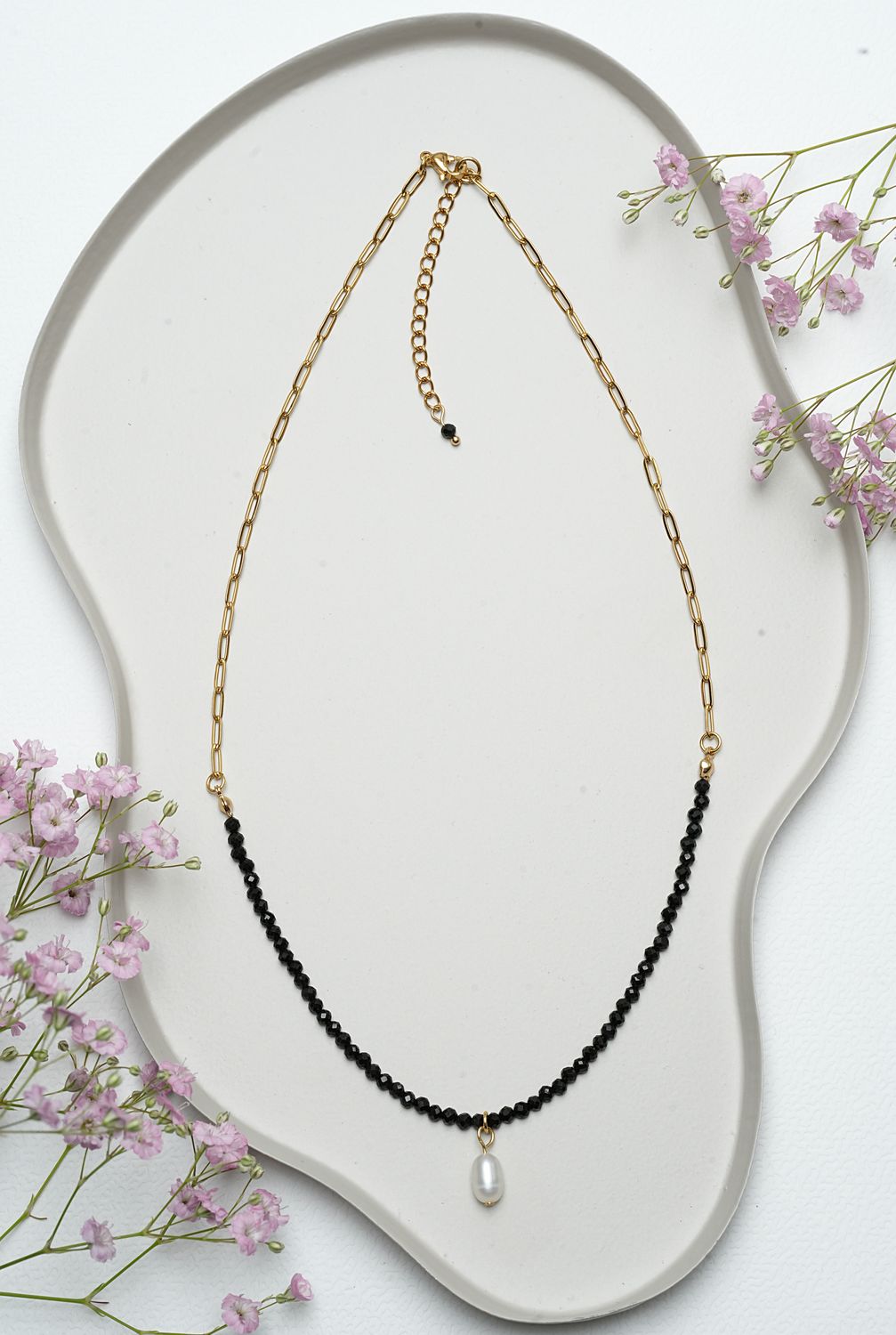 Naszyjnik "Black Tourmaline Pearl"