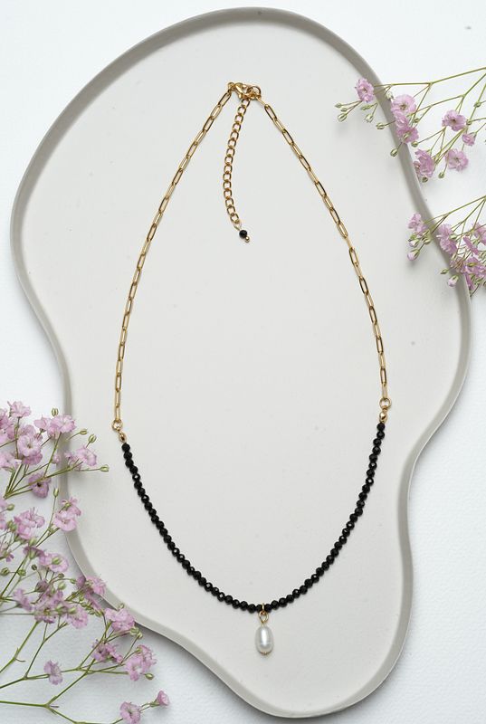 Naszyjnik "Black Tourmaline Pearl"