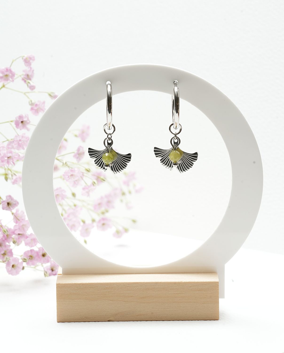 Kolczyki "Ginkgo Silver"