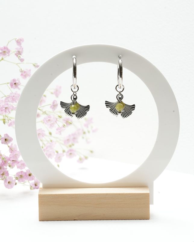 Kolczyki "Ginkgo Silver"