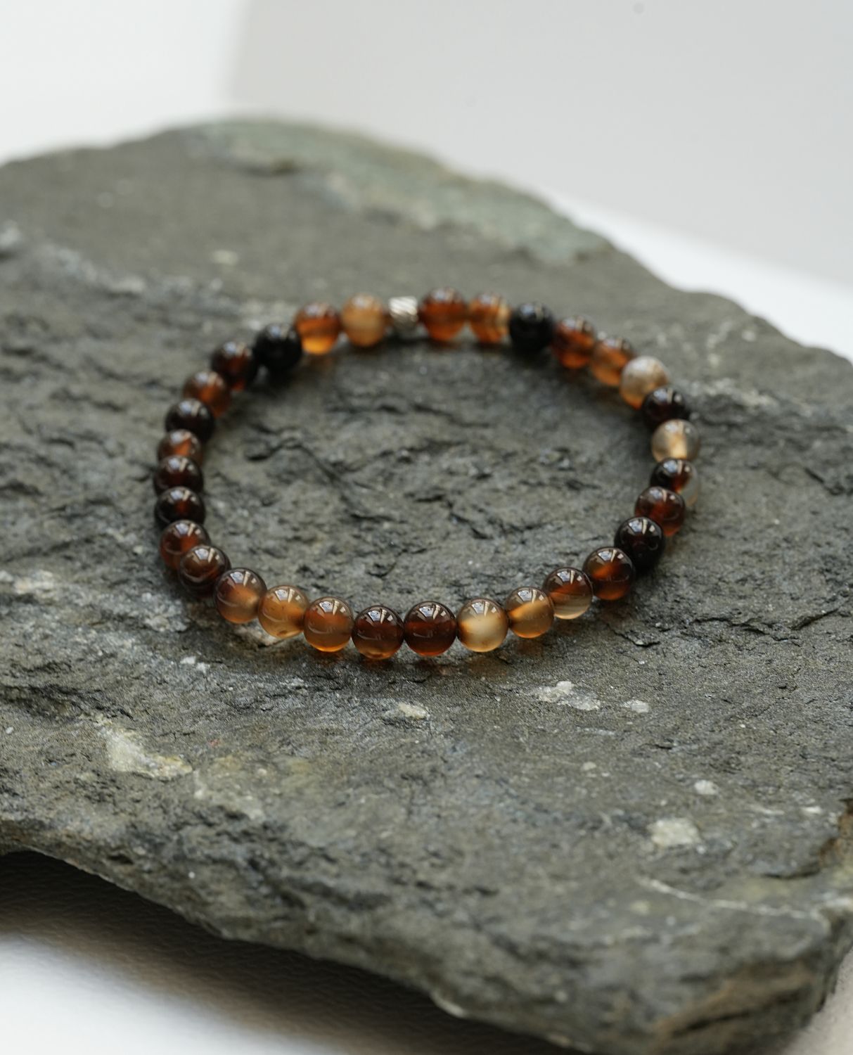 Bransoletka męska personalizowana Agat 6mm