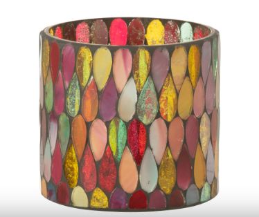 Theelicht Houder Mozaiek Druppel Glas Mix Small