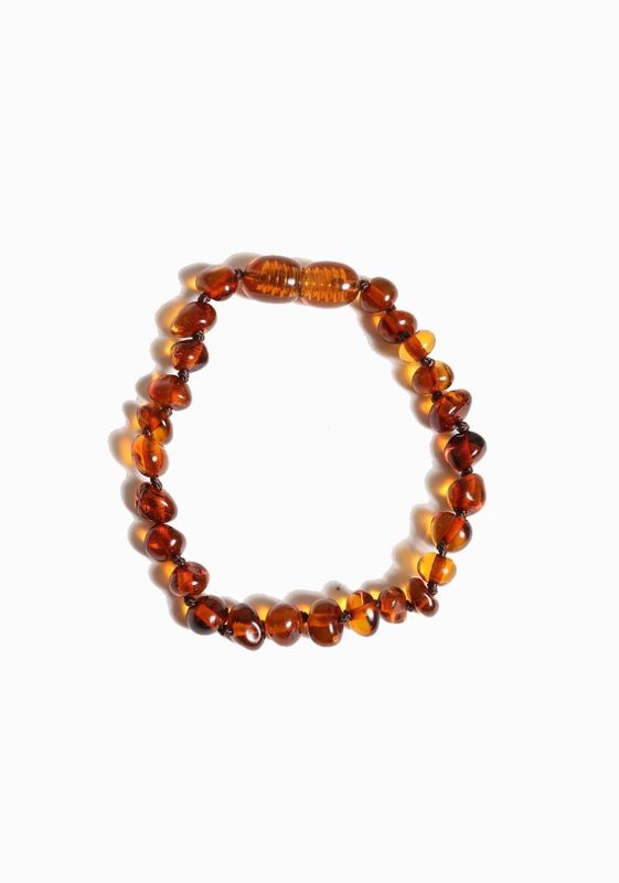 Coni barnsteen armband baby Cognac 14cm