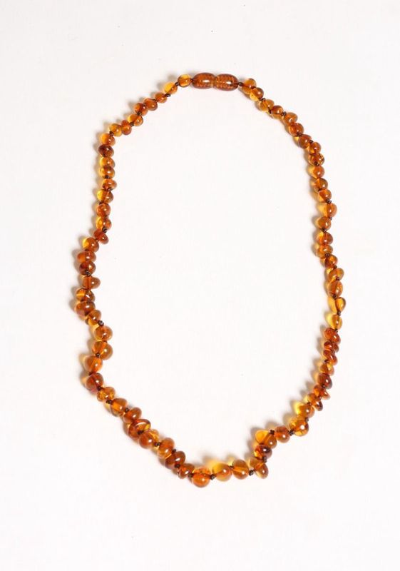 Coni barnsteen ketting kids Cognac 38cm