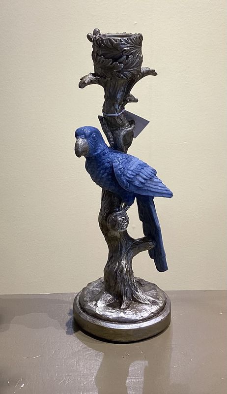 Kaarsenhouder vogel - blauw
