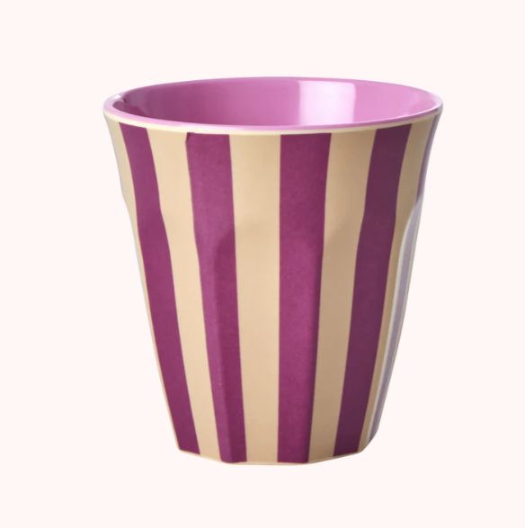 Melamine Cup with Stripes Print - Medium - 250 ml