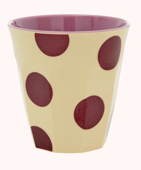 Melamine Cup with Purple Dots Print - Medium - 250 ml