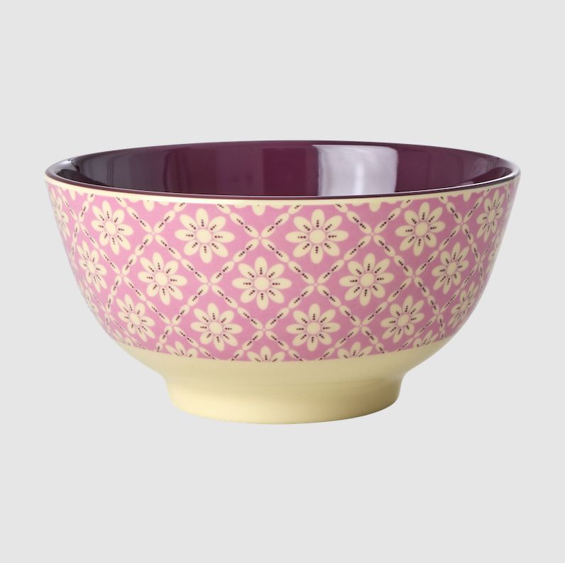 Melamine Bowl with Graphic Flower Print - Medium - 700 ml