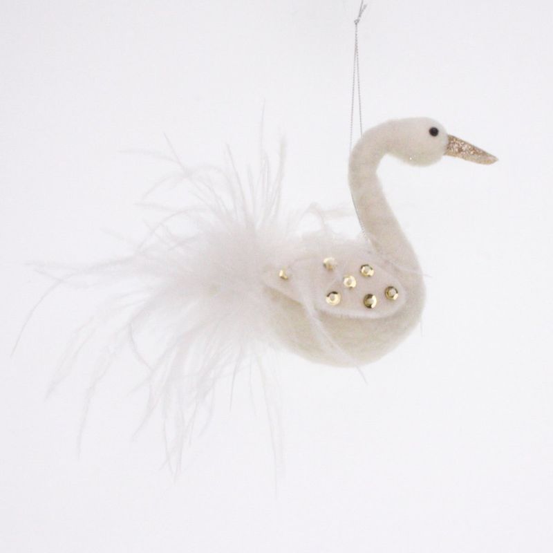 Zwaan wit glitter