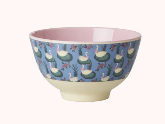 Melamine Bowl with Swan Lake Print - Small - 300 ml