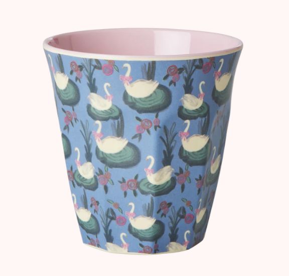 Melamine Cup with Swan Lake Print - Medium - 250 ml