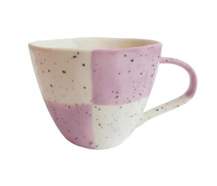 Blocked Mug Pink White