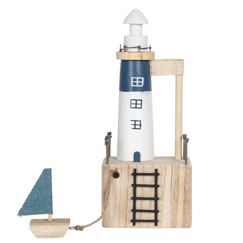 Decoratie Vuurtoren Bruin 11x7x27 cm