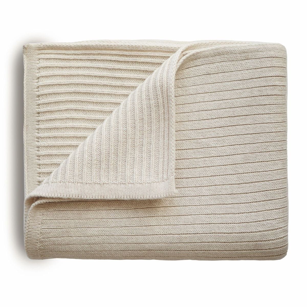 Mushie blanket ribbed - beige melange