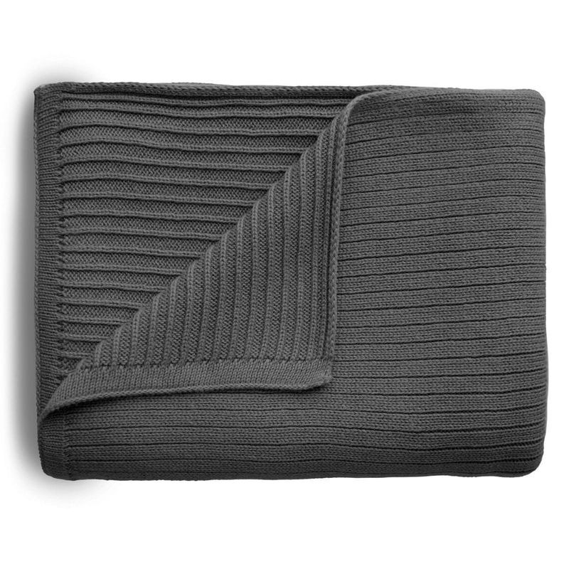 Mushie blanket ribbed - dark gray melange
