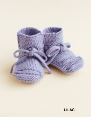 Hvid - booties 0-9 months: Lilac