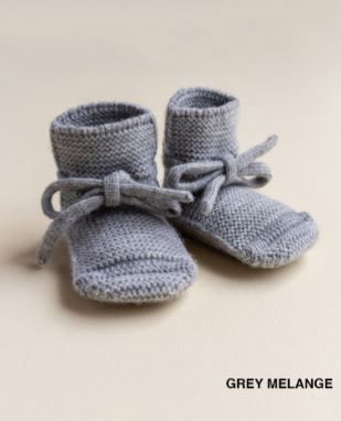 Hvid - booties 0-9 months: Grey Melange