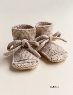 Hvid - booties 0-9 months: sand