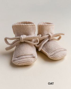 Hvid - booties 0-9 months: oat