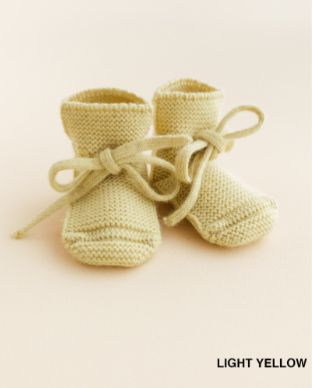 Hvid - booties 0-9 months: Light Yellow