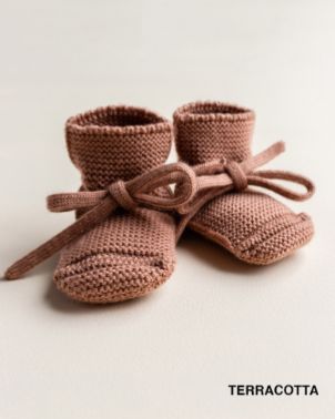 Hvid - booties 0-9 months: terracotta