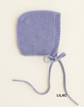 Hvid - Bonnet dolly M (4-12M) Lila