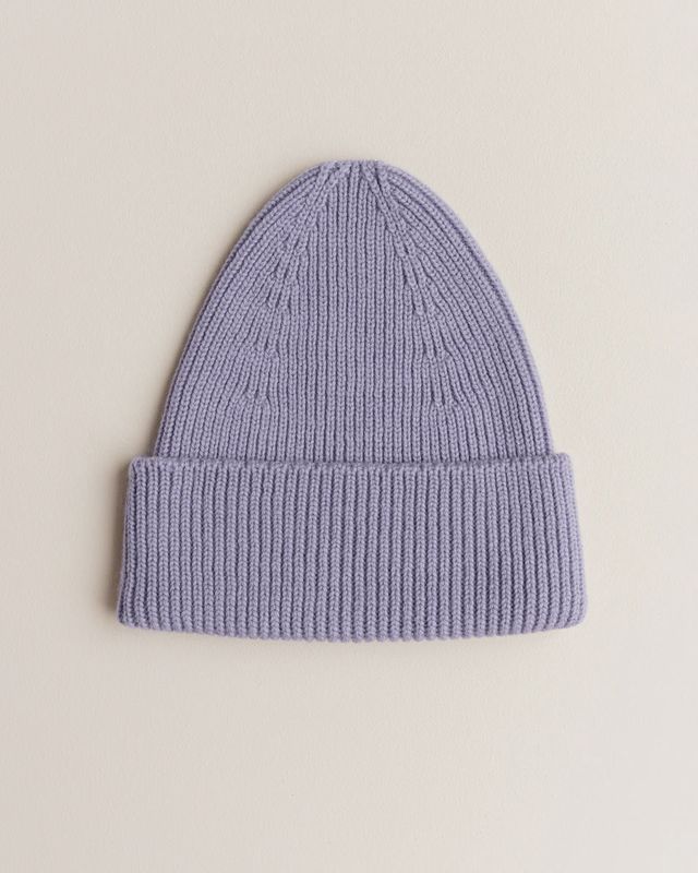 Hvid - Beanie fonzie (0-6m) Lilac