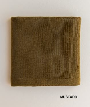 Hvid blanket felix - mustard