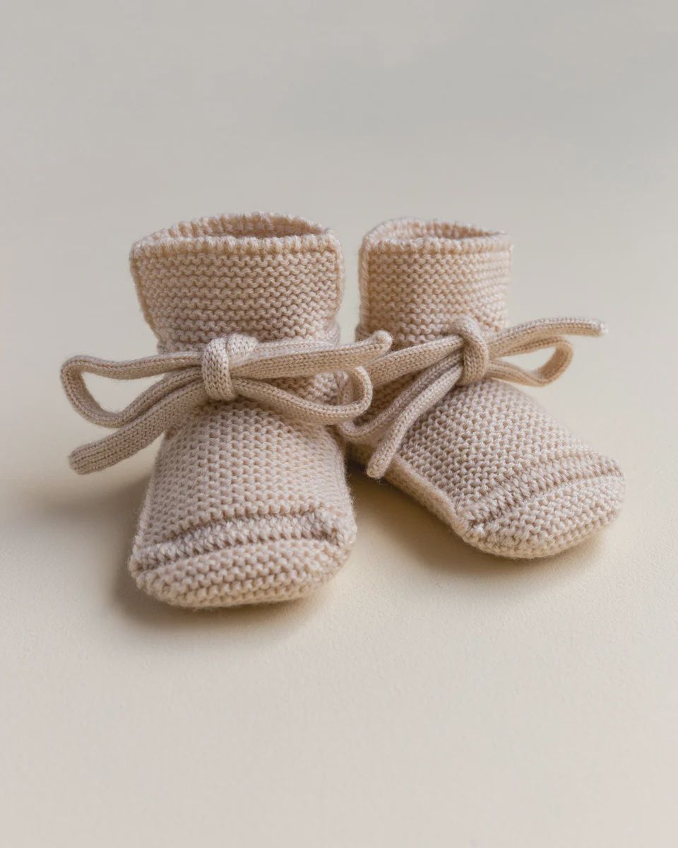 Hvid - booties 9-15 months: Oat