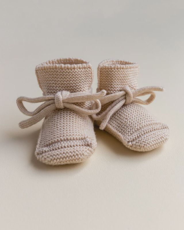 Hvid - booties 9-15 months: Oat