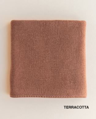 Hvid blanket felix - terracotta
