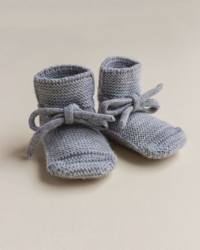 Hvid - booties 9-15 months: Grey melange