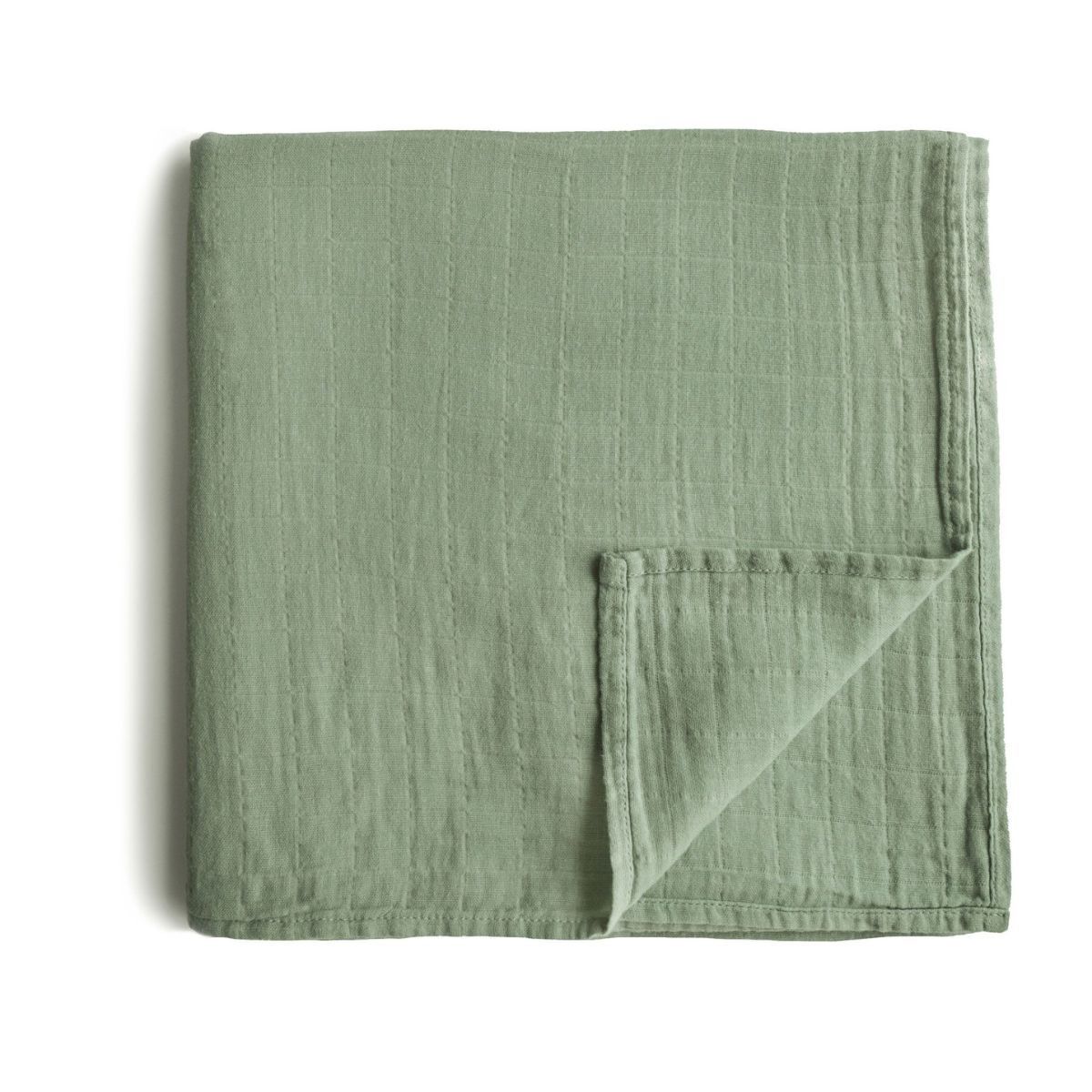 Mushie muslin swaddle - Roman green